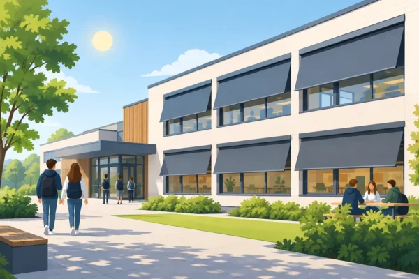 Zonwering schoolgebouw praktijkvoorbeeld